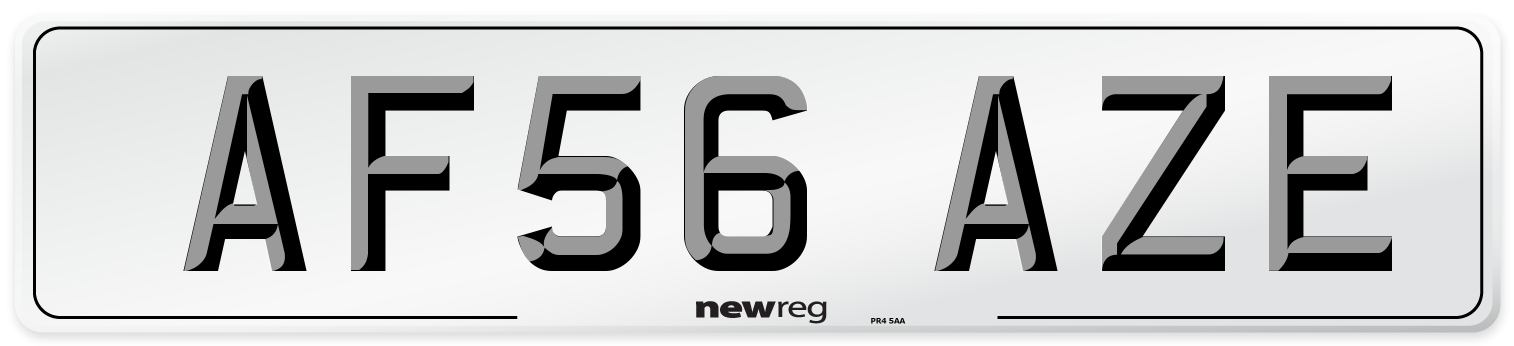 AF56 AZE Number Plate from New Reg